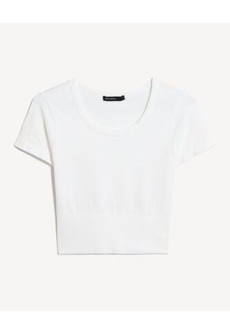 Camiseta Para Mujer Manga Corta Cuello Redondo Color Crema Marca Seven Seven #28096407 Seven Seven