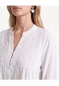 Blusa Bordada De Cuello Neru  Para Mujer Blanco Seven Seven de Seven Seven