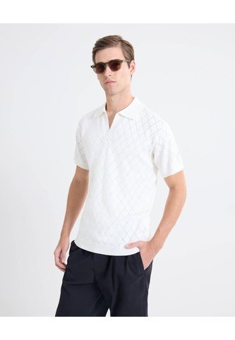 Polo Tejido De Punto  Para Hombre Blanco Seven Seven Seven Seven