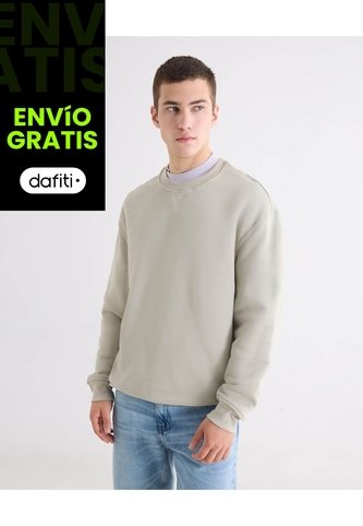 Buzo Regular Cuello V  Para Hombre Gris Seven Seven Seven Seven