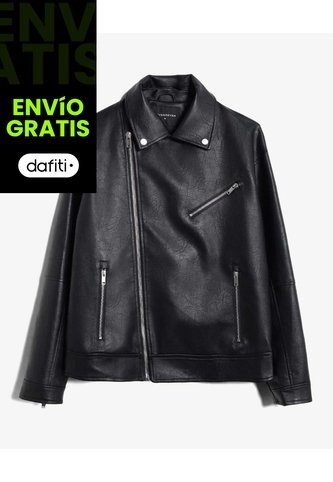 Chaqueta Biker En Pu  Para Hombre Negro Seven Seven Seven Seven