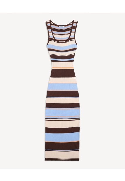 Vestido Maxi Tejido En Tricot  Para Mujer Café Seven Seven
