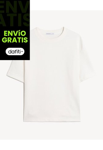Camiseta Oversize Texturizada  Para Hombre Blanco Seven Seven Seven Seven