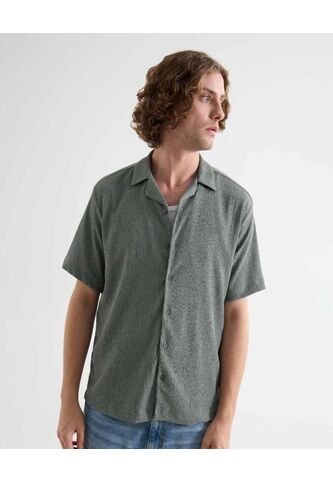 Camisa Para Hombre Manga Corta Sin Bolsillo Cuello Resort Color Verde Marca Seven Seven #45012139 Seven Seven