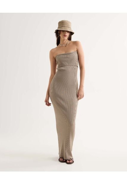 Vestido Para Mujer Manga Sisa Color Taupe Marca Seven Seven #28171375