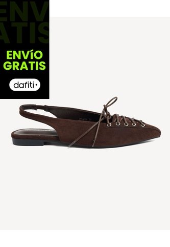 Baletas Acabado Texturizado  Para Mujer Camel Seven Seven Seven Seven