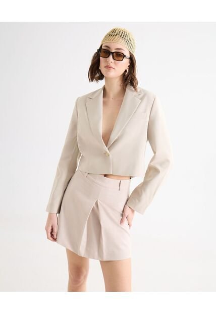 Blazer Para Mujer  Color Crema Marca Seven Seven #28400057