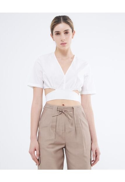 Blusa Para Mujer Manga Corta Color Blanco Marca Seven Seven #28123930