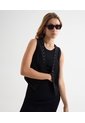 Chaleco Negro Con Taches Metálicos  Para Mujer Negro Seven Seven de Seven Seven