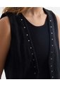 Chaleco Negro Con Taches Metálicos  Para Mujer Negro Seven Seven de Seven Seven