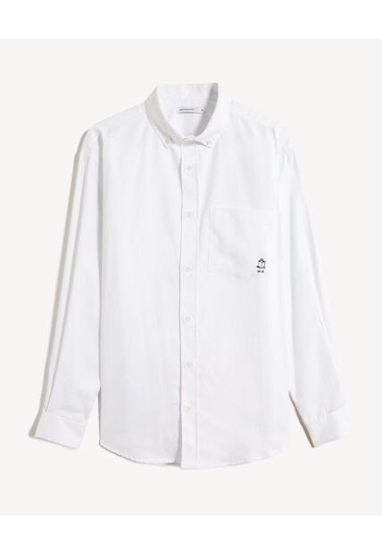 Camisa Para Hombre Manga Larga Con Bolsillo Cuello Button D Color Crudo Marca Seven Seven #45012225