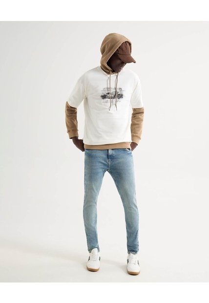 Jeans Skinny Tono Claro  Para Hombre Azul Seven Seven