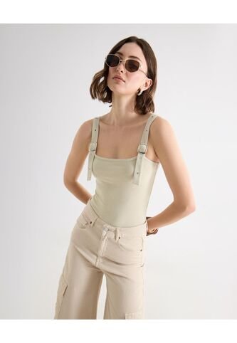 Camiseta  Para Mujer Manga Sisa Moda Color Beige Marca Seven Seven #28096332 Seven Seven