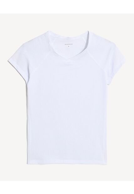 Camiseta  Para Mujer Manga Corta Cuello V Color Marfil Marca Seven Seven #28096271