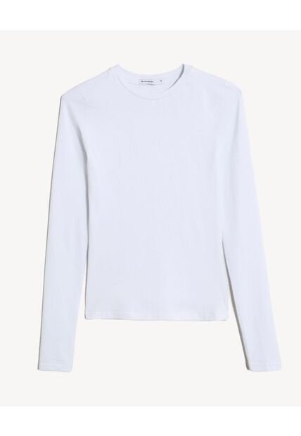 Camiseta  Para Mujer Manga Larga Cuello Redondo Color Marfil Marca Seven Seven #28097598