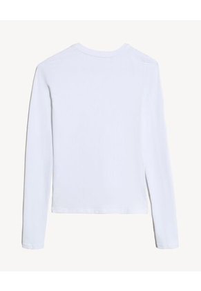 Camiseta  Para Mujer Manga Larga Cuello Redondo Color Marfil Marca Seven Seven #28097598