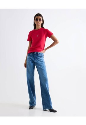 Camiseta  Para Mujer Manga Corta Cuello Redondo Color Rojo Marca Seven Seven #28097558