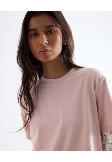 Camiseta  Para Mujer Manga Corta Cuello Redondo Color Rosado Marca Seven Seven #28097583