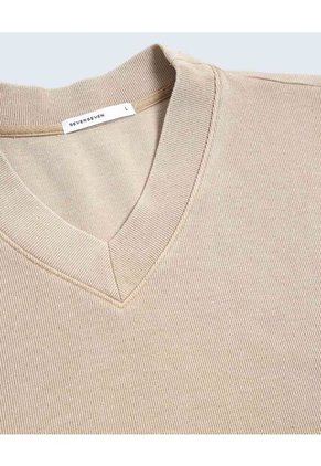 Camiseta Para Hombre Manga Sisa Cuello V Color Arena Marca Seven Seven #45092646