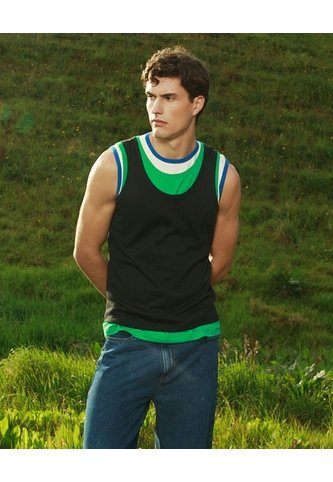 Tank Top Slim En Rib  Para Hombre Negro Seven Seven Seven Seven
