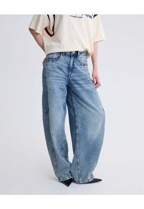 Jean Baggy Barrel Azul Claro  Para Mujer Azul Seven Seven