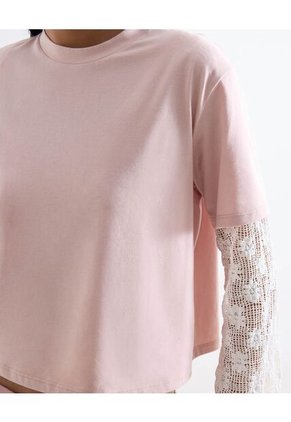 Camiseta  Para Mujer Manga Corta Cuello Redondo Color Rosado Marca Seven Seven #28097583