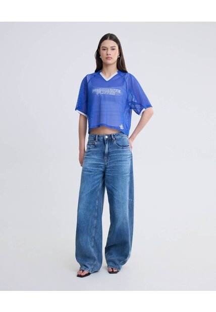 Jean Baggy Barrel Azul Medio    Para Mujer Azul Seven Seven