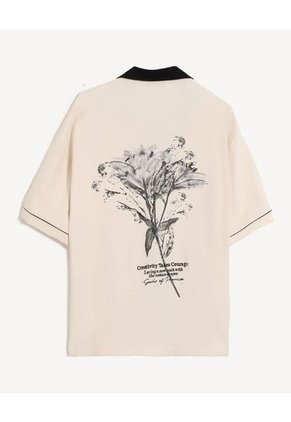 Camisa  Para Hombre Manga Corta Con Bolsillo Cuello R Color Beige Marca Seven Seven #45018237