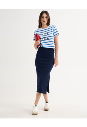 Falda Para Mujer Medio Color Azul Oscuro Marca Seven Seven #28140927