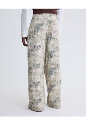 Jean Baggy Con Estampado Y Picos  Para Mujer Gris Seven Seven