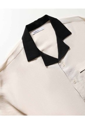 Camisa  Para Hombre Manga Corta Con Bolsillo Cuello R Color Beige Marca Seven Seven #45018237