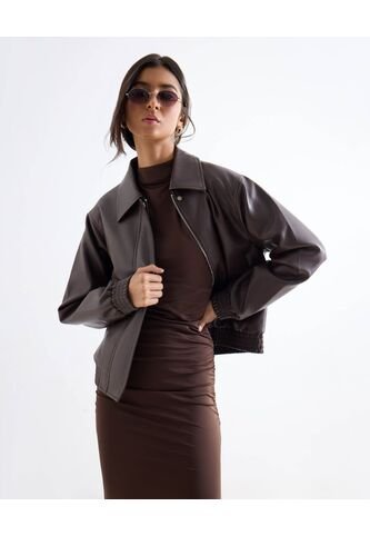 Chaqueta  Para Mujer Pu Color Café Marca Seven Seven #28081033 Seven Seven