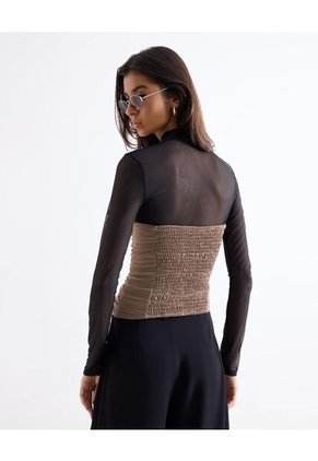 Blusa  Para Mujer Manga Sisa Color Camel Marca Seven Seven #28128221