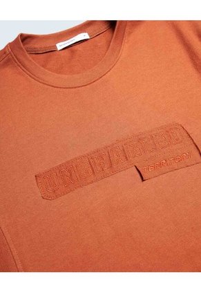 Camiseta Para Hombre Manga Corta Cuello Redondo Color Terracota Marca Seven Seven #45092707