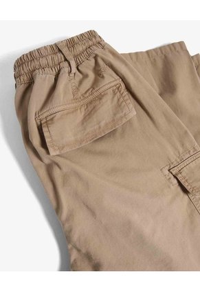 Pantalón Cargo Con Pretina Elástica  Para Hombre Beige Seven Seven