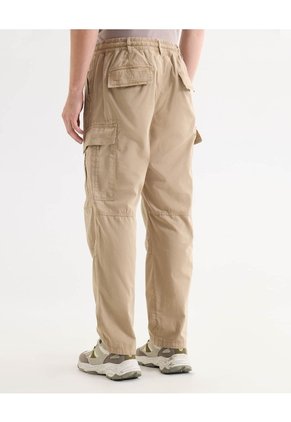 Pantalón Cargo Con Pretina Elástica  Para Hombre Beige Seven Seven