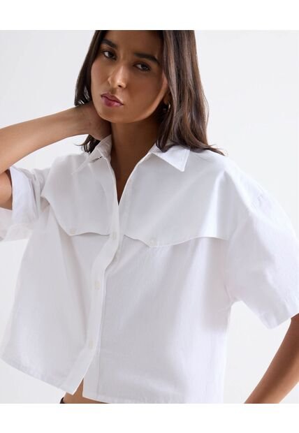 Blusa  Para Mujer Manga Corta Color Blanco Marca Seven Seven #28127448