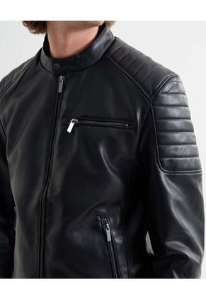 Chaqueta Para Hombre Pu Color Negro Marca Seven Seven #45080472