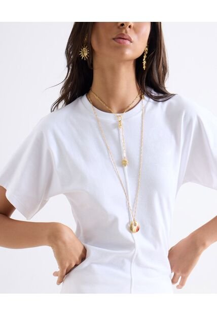 Camiseta  Para Mujer Manga Corta Cuello Redondo Color Blanco Marca Seven Seven #28098221