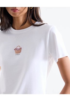 Camiseta  Para Mujer Manga Corta Cuello Redondo Color Blanco Marca Seven Seven #28097555