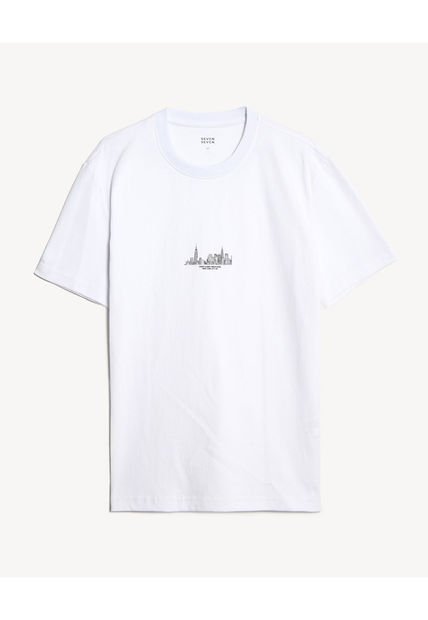Camiseta Para Hombre Manga Corta Cuello Redondo Color Blanco Marca Seven Seven #45092746