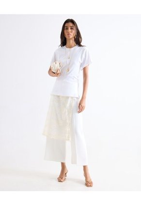 Camiseta  Para Mujer Manga Corta Cuello Redondo Color Blanco Marca Seven Seven #28098221