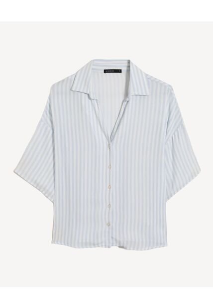 Blusa  Para Mujer Manga Corta Color Celeste Marca Seven Seven #28127538