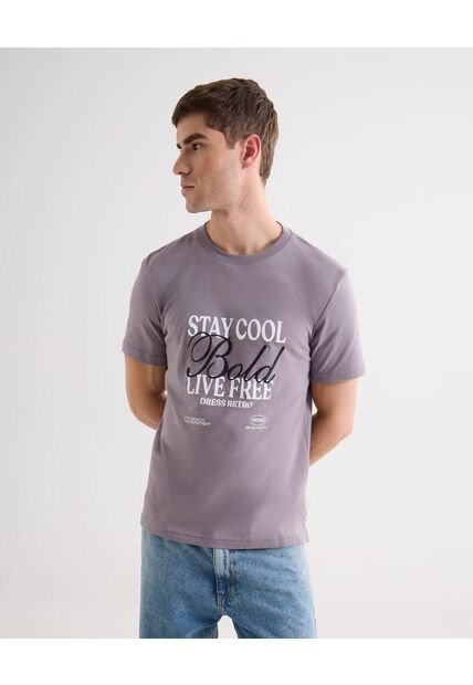 Camiseta Para Hombre Manga Corta Cuello Redondo Color Morado Marca Seven Seven #45092745