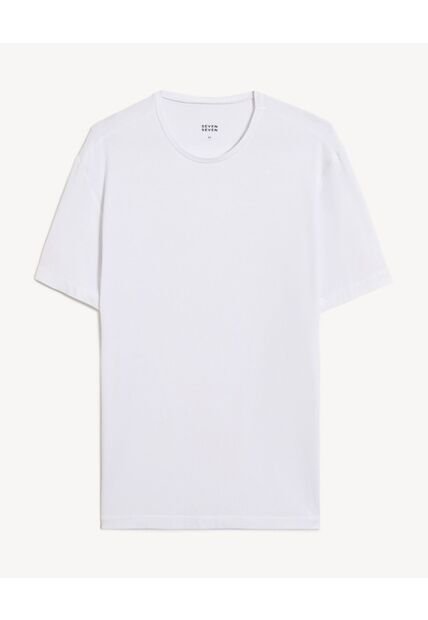 Camiseta  Para Hombre Manga Corta Cuello Redondo Color Blanco Marca Seven Seven #45097673