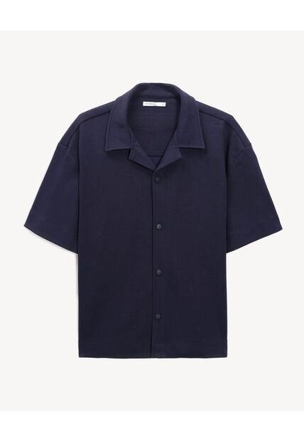 Camisa Para Hombre Sobrecamisa Manga Corta Color Azul Marca Seven Seven #45012163