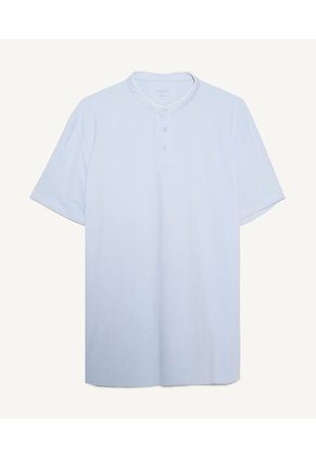 Polo Para Hombre Cuello Mao  Color Celeste Marca Seven Seven #45110767