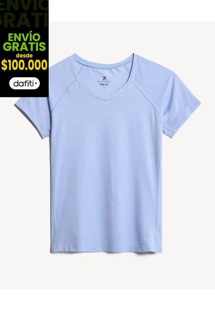 Camiseta Para Mujer Manga Corta Cuello V Color Azul Marca Seven Seven #28096273