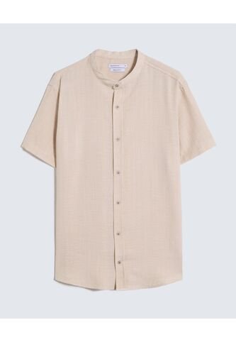 Camisa Para Hombre Manga Corta  Color Arena Marca Seven Seven #45012094 Seven Seven