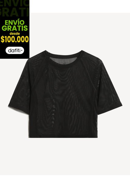 Camiseta Para Mujer Manga Corta Cuello Redondo Color Negro Marca Seven Seven #28096243